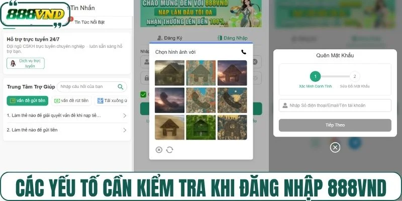 Các yếu tố cần kiểm tra khi đăng nhập 888VND